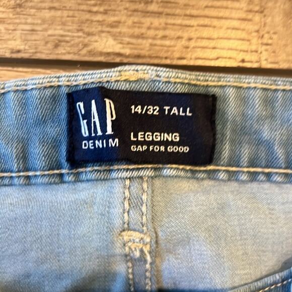 Gap Denim Embroidered Stars Legging Jeans Size 14/32 Tall - Picture 6 of 7
